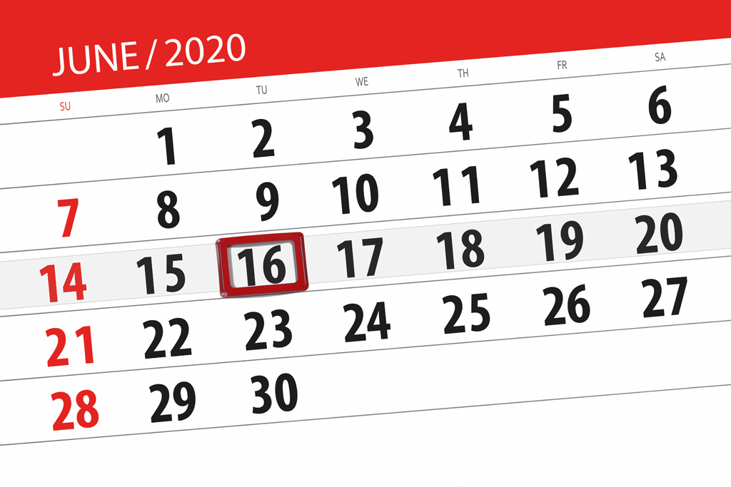 Kalender, 16. Juni markiert