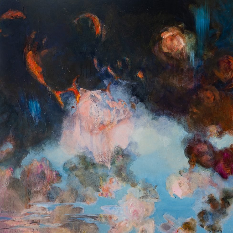 Eva Leitschuh, Gemälde Wolke, Fische und Rosen